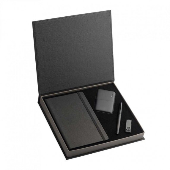 Termo Deri Defter Metal USB Bellek ve Powerbank Seti - NR-8520